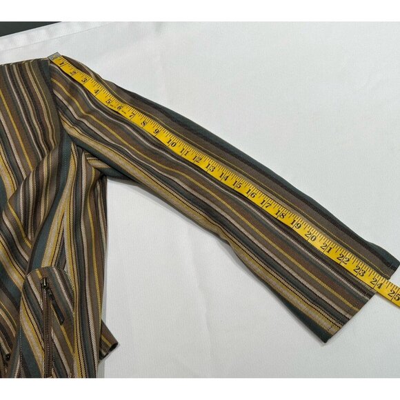Akris Punto Womens Jacket Blazer Sz 10 Wool Snap Button Up Striped Multicolor - Picture 11 of 16